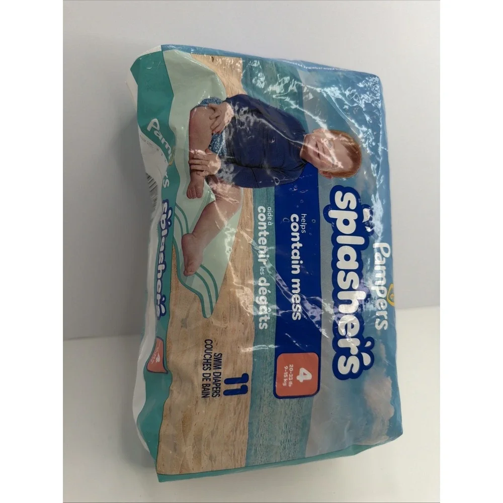 Pampers Splashers Disposable Swim Diapers Size 4, 20-33 lbs, 11 pack - Brand New
